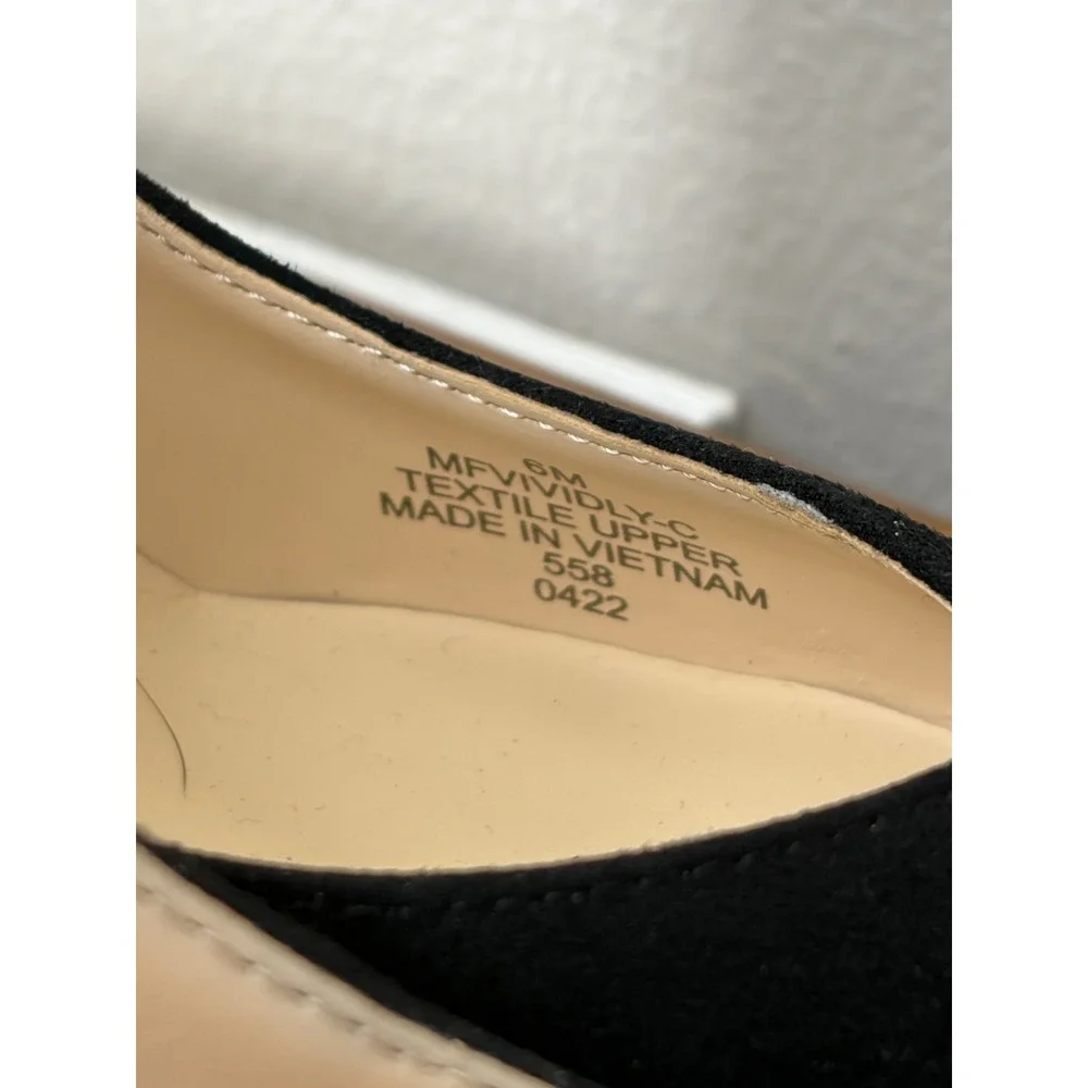 Marc Fisher Vividly Black Suede Pointed Toe Block Heel Pumps MFVIVIDLY-C Size 6M